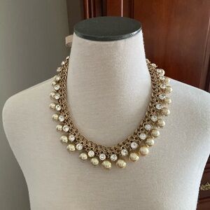 NWOT Talbots pearl and crystal ribbon necklace.